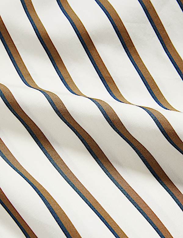 Pure Cotton Striped Oversized Shirt - AU