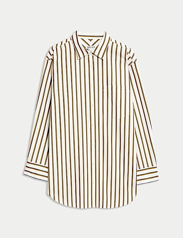 Pure Cotton Striped Oversized Shirt - AU