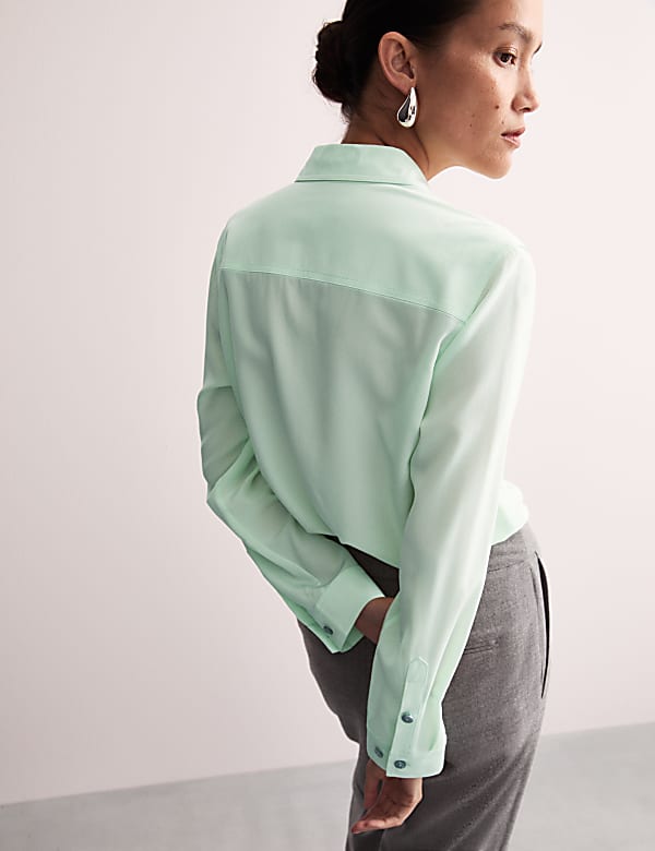 Pure Silk Collared Utility Shirt - GR