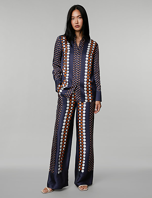 Overhemd met kraag, knoopsluiting en geometrisch motief - BE