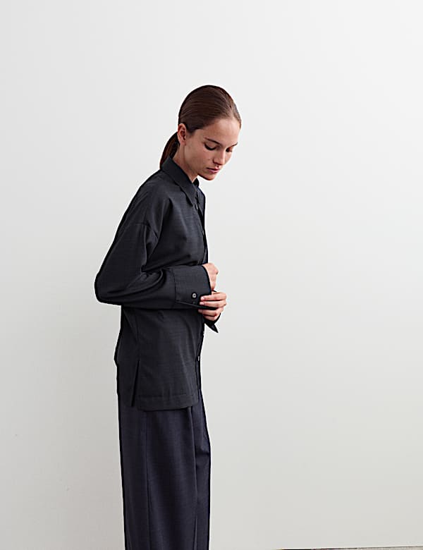 Πουκάμισο με γιακά και υψηλή περιεκτικότητα σε μαλλί - GR