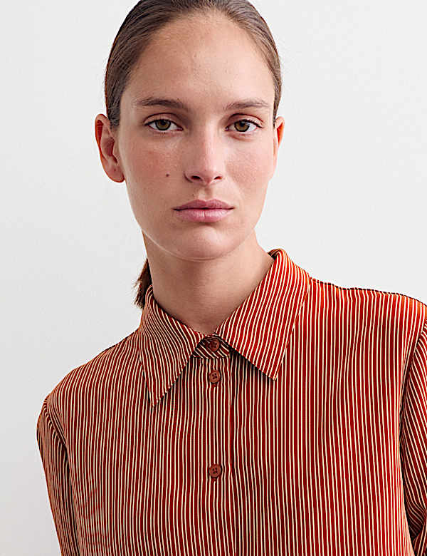 Pure Silk Striped Shirt - CA