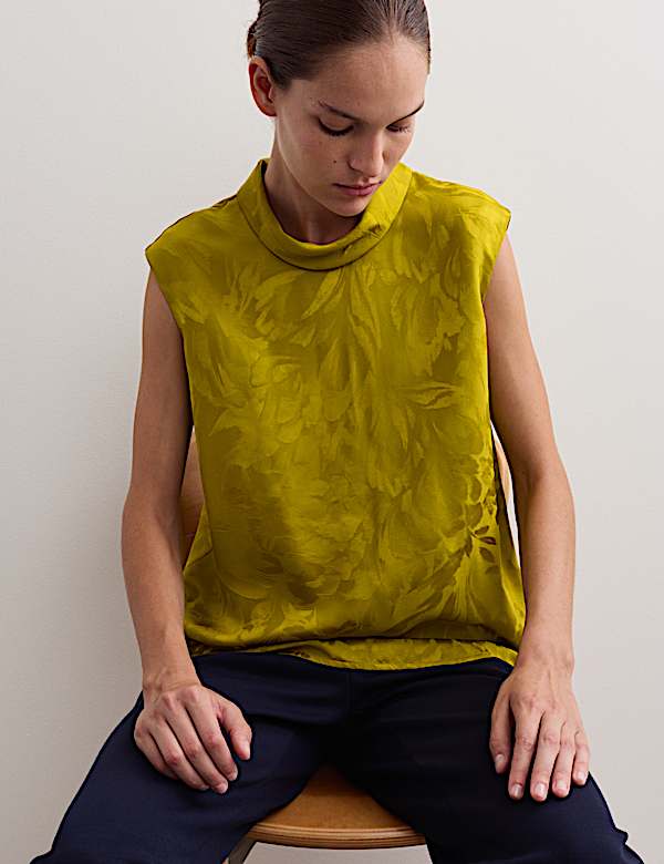 Top coordonné à petites manches et motif avocat jacquard - FR