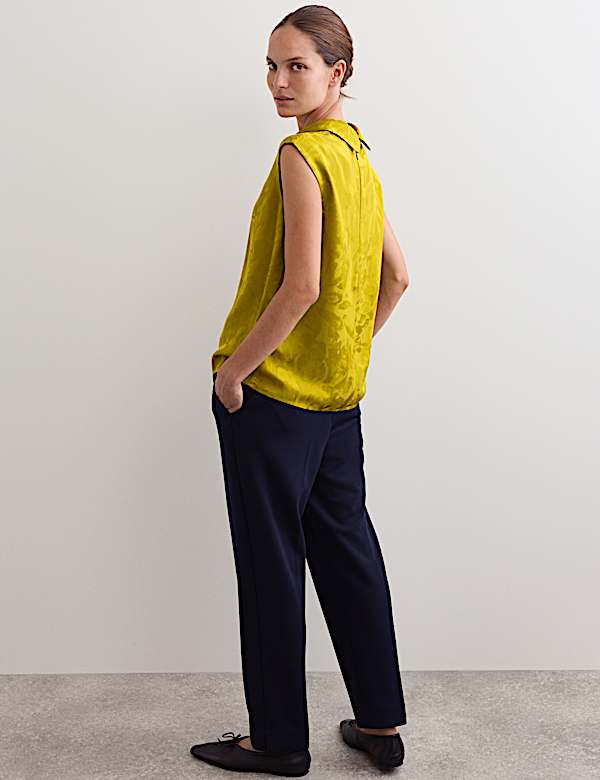 Top coordonné à petites manches et motif avocat jacquard - FR