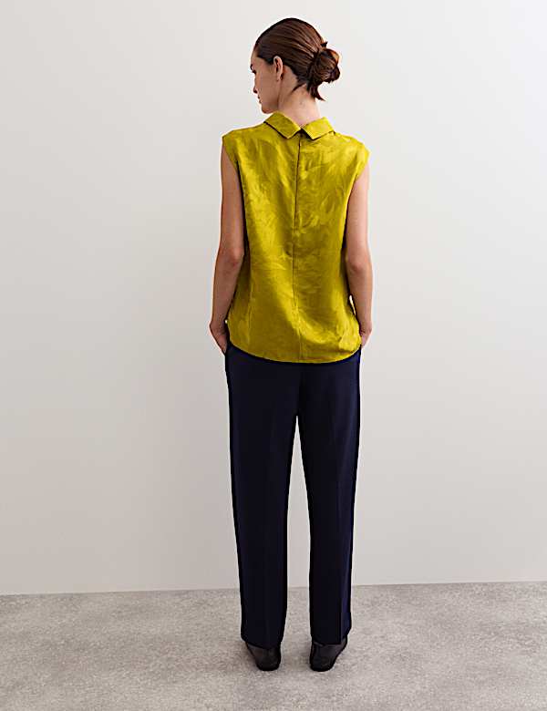 Top coordonné à petites manches et motif avocat jacquard - FR