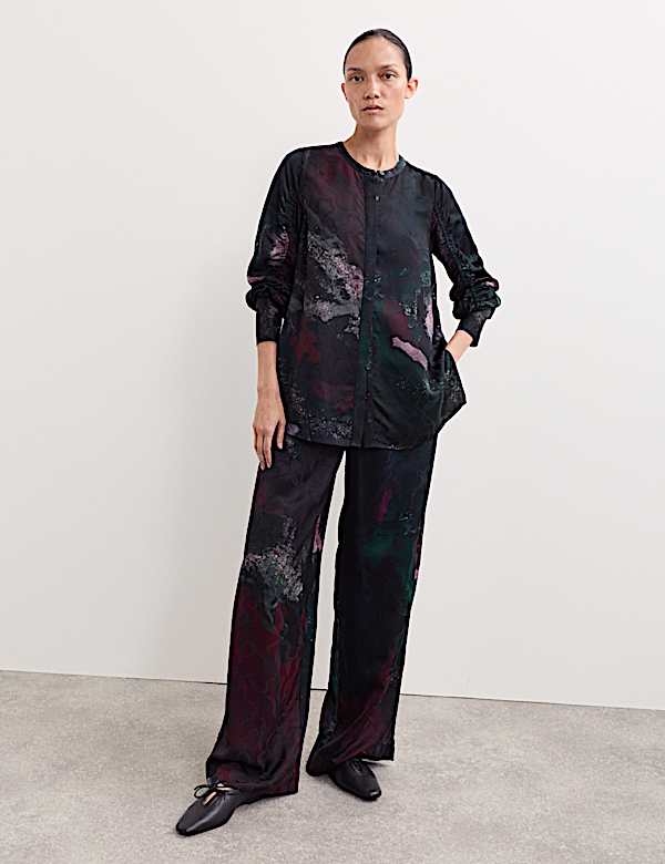 Printed Ruched Sleeve Blouse - AU