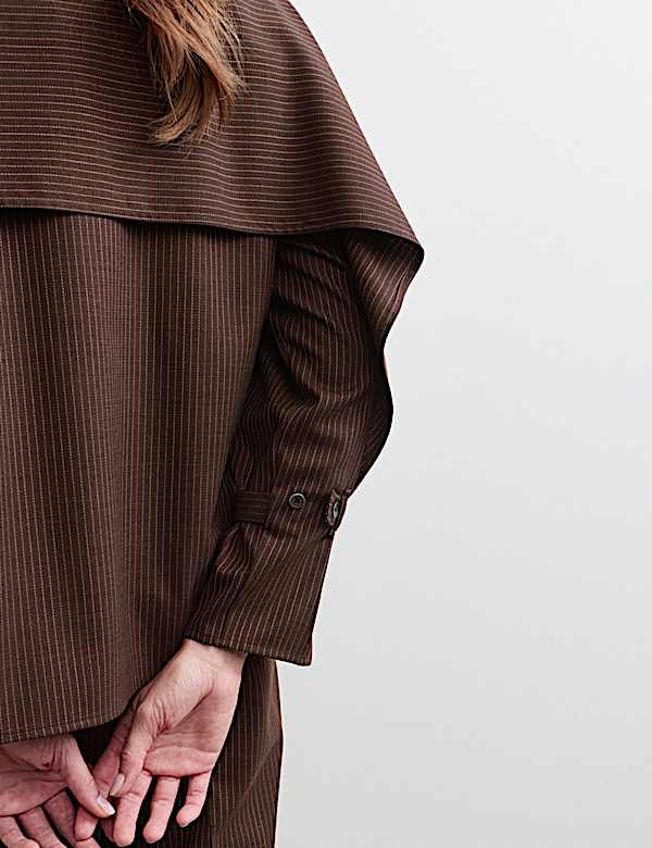 Wool Rich Pinstripe Collared Shirt - AU