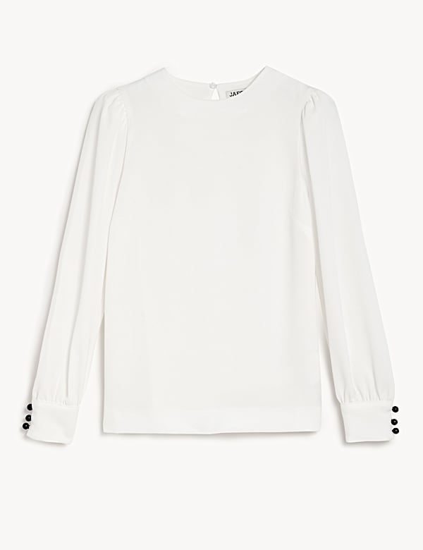 Round Neck Button Detail Top - CA