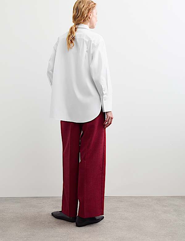 Pure Cotton Collared Bib Detail Shirt - NZ