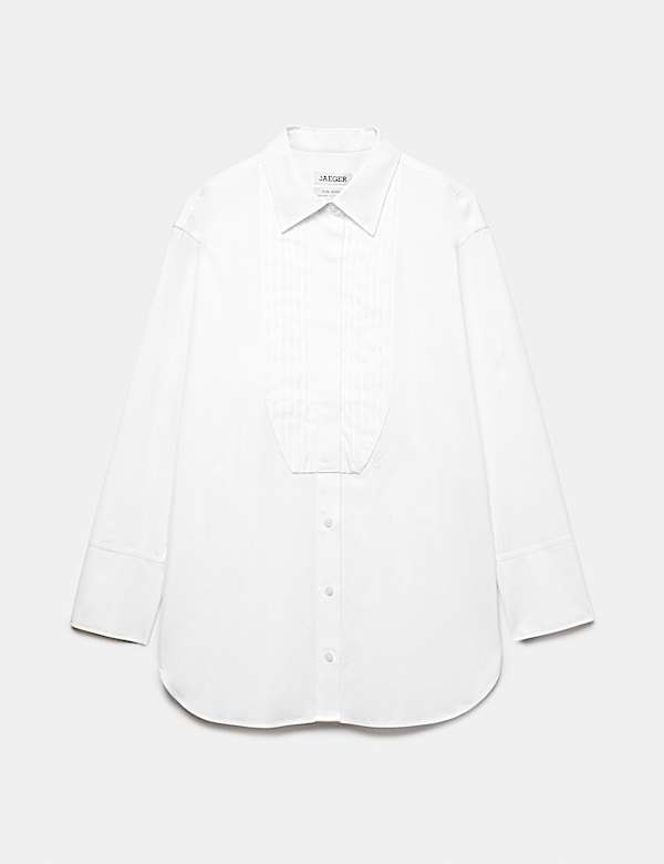 Pure Cotton Collared Bib Detail Shirt - NZ