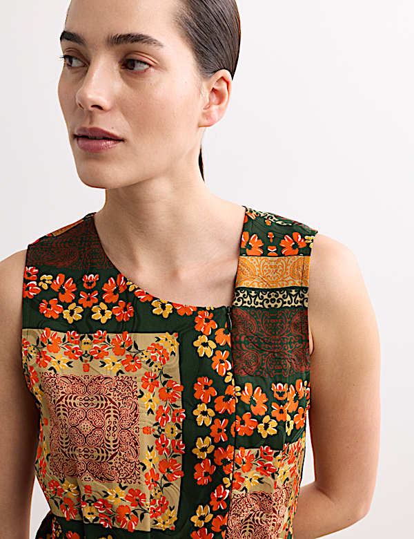 Top con cuello asim&eacute;trico y estampado de pa&ntilde;uelo - ES