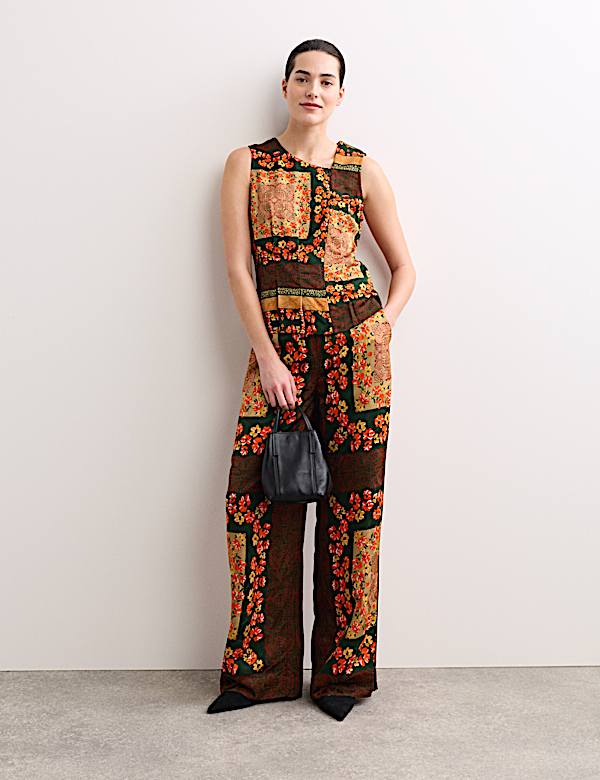 Top con cuello asim&eacute;trico y estampado de pa&ntilde;uelo - ES