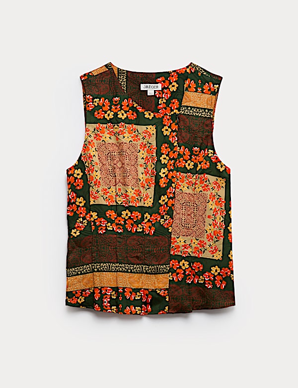 Top con cuello asim&eacute;trico y estampado de pa&ntilde;uelo - ES