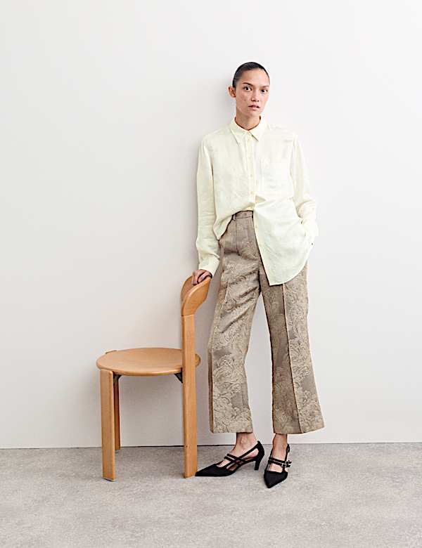 Jacquard Collared Relaxed Shirt - NL