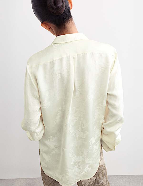 Jacquard Collared Relaxed Shirt - NL