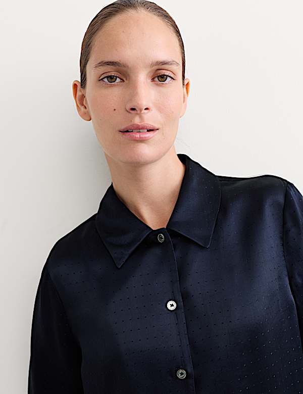 Jacquard Collared Shirt - BN