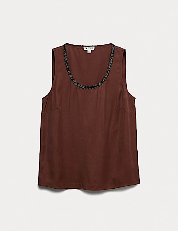 Embellished Scoop Neck Top - FR