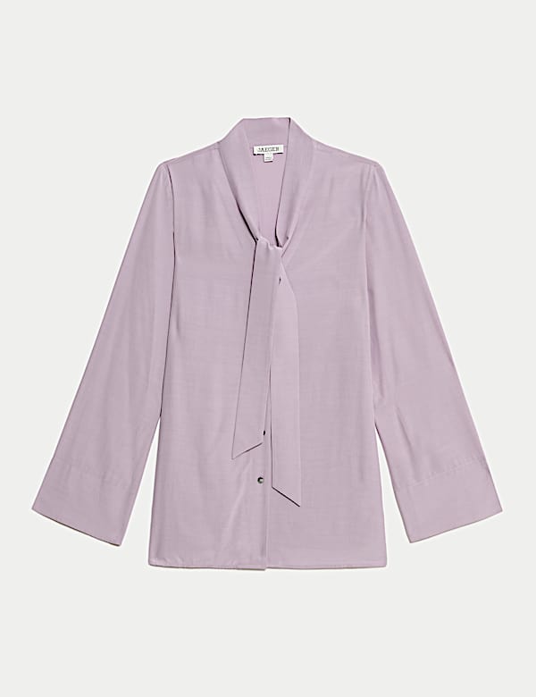 Tie Neck Button Through Blouse - FR