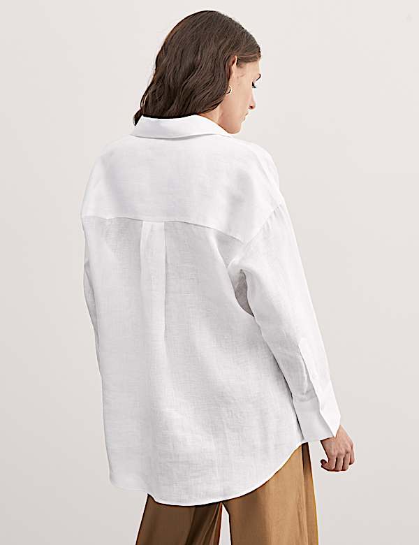 Pure Linen Collared Relaxed Shirt - CA
