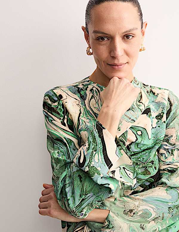Marble Print Top - GR