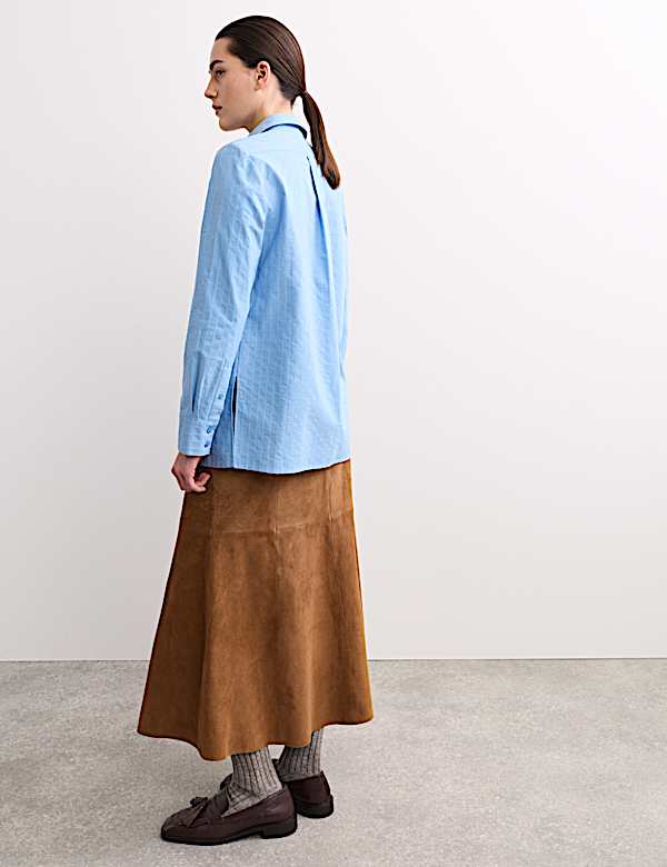 Pure Cotton Textured Striped Collared Shirt - BE