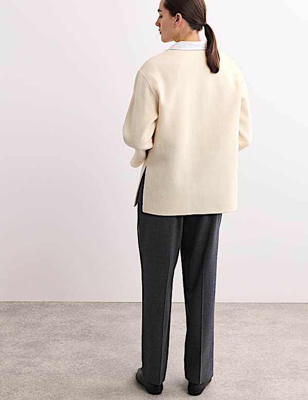 Pure Wool Double Faced V-Neck Relaxed Tunic - AU