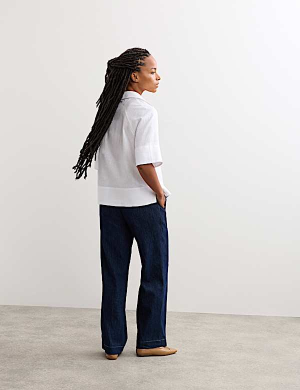 Pure Linen Popover Blouse - NL