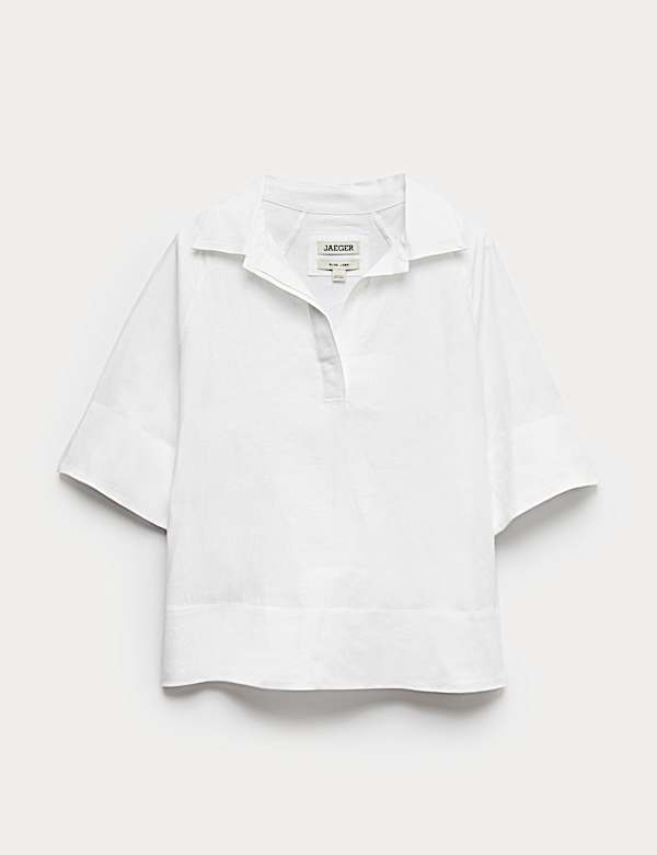 Pure Linen Popover Blouse - NL