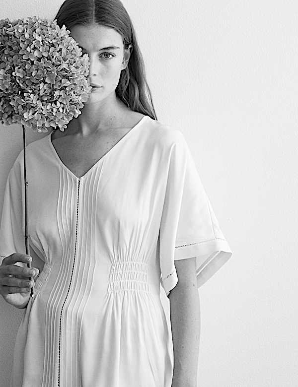 Top met V-hals en plooidetail - NL