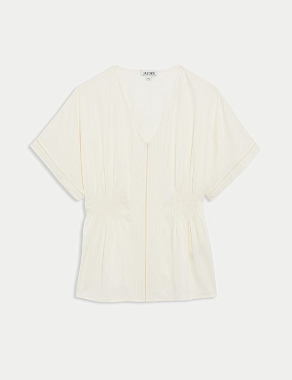 Top met V-hals en plooidetail - NL