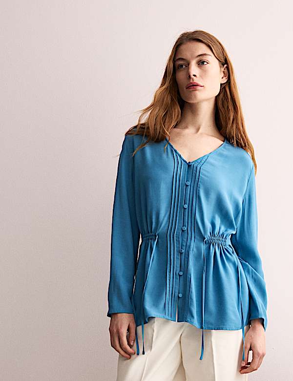 Τοπ με πιέτες και λαιμόκοψη V - GR