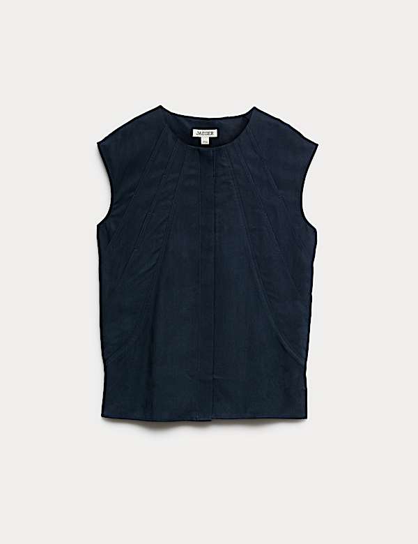 Pure Lyocell Pleat Detail Top - CA