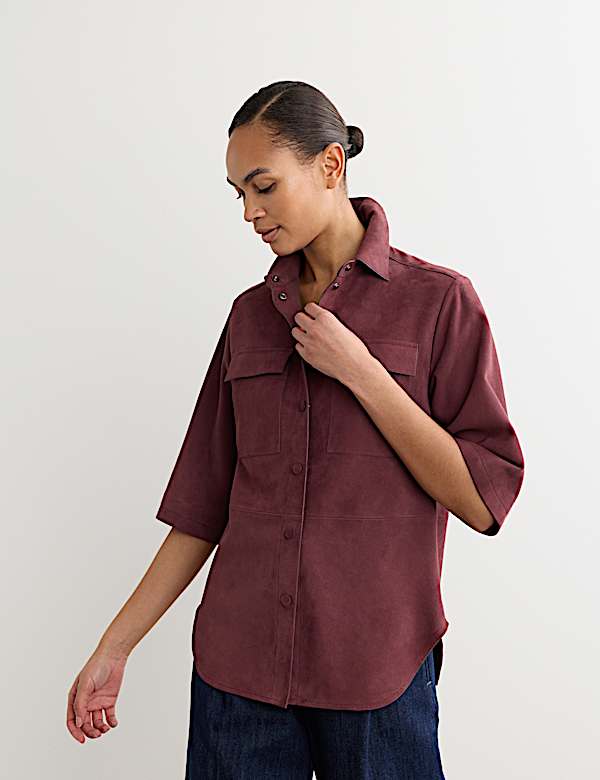 princess polly baby blue dress NAWA burgundy Short Sleeved Shirt main image 1