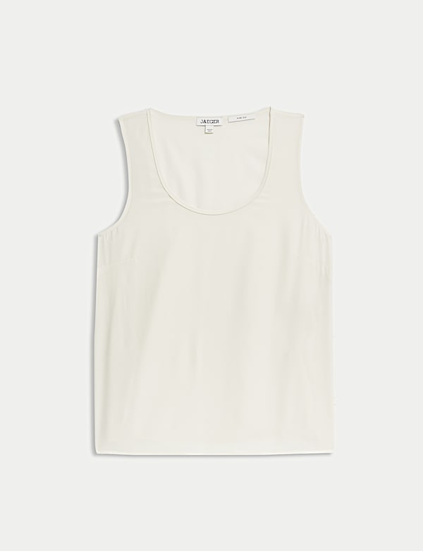 Pure Silk Scoop Neck Shell Top - GR