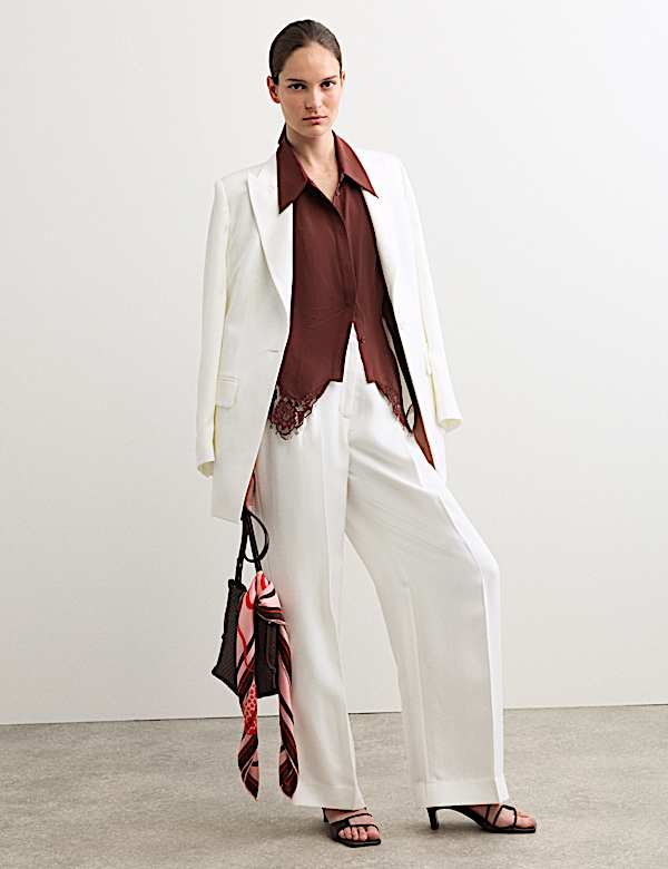 Koszula z koronką 100% jedwabiu - PL