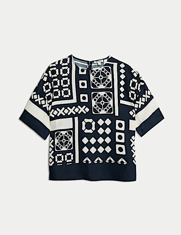 Monochrome Geometric Boxy T-Shirt - AU