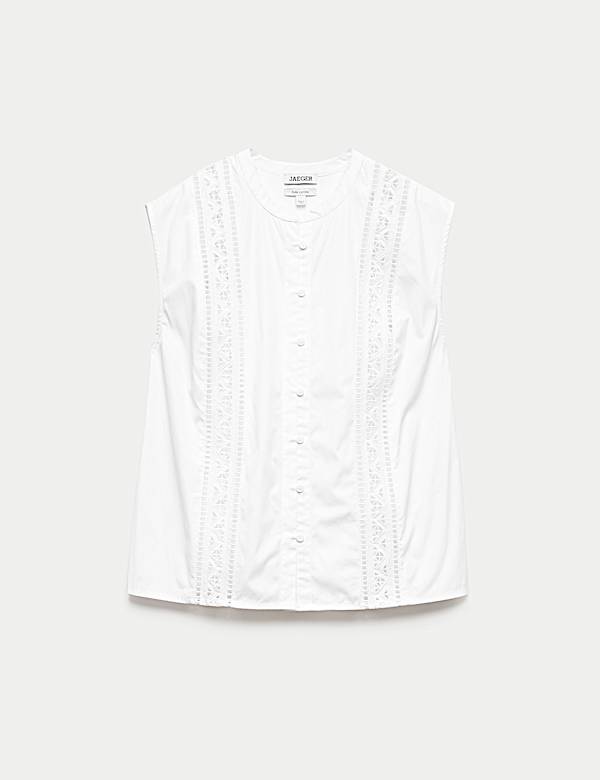 Pure Cotton Broderie Detail Top - CH