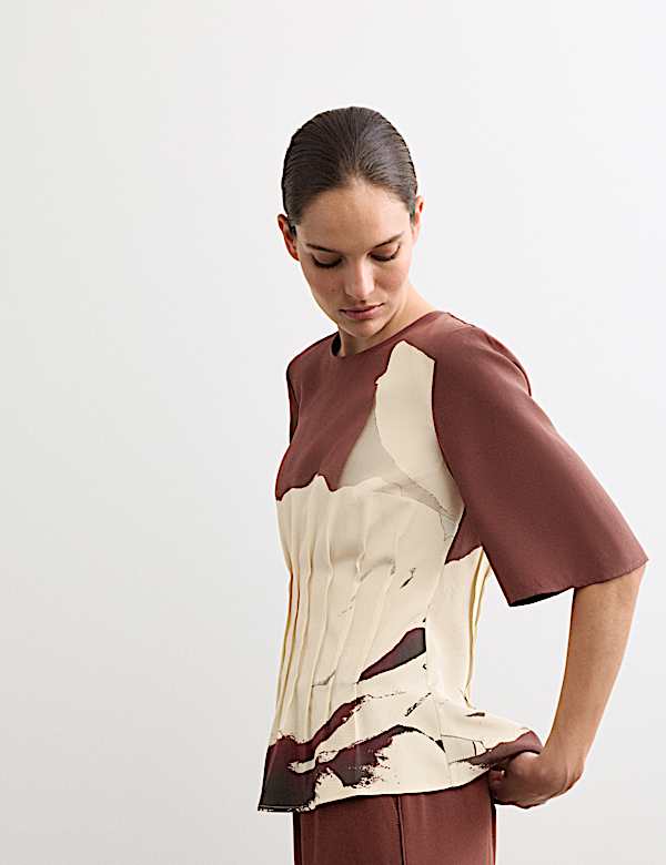 Top fleuri 100 % soie - BE