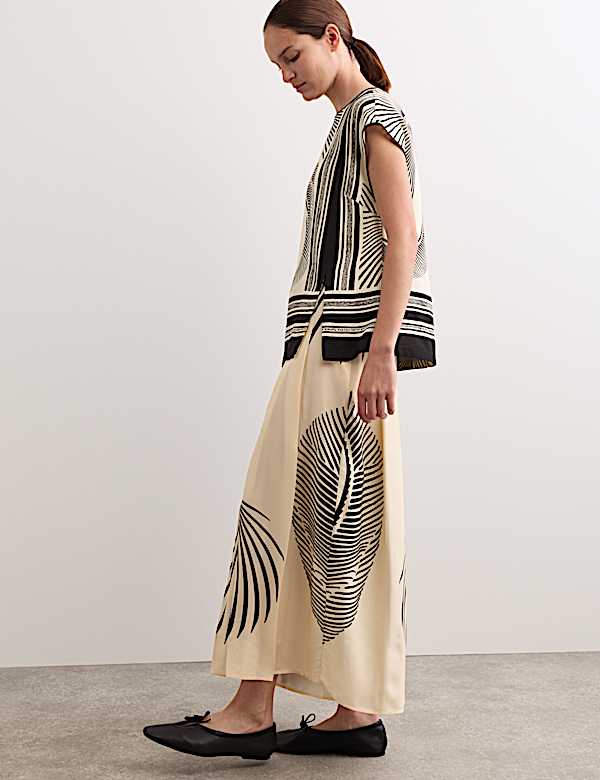 Printed Collarless Top - AU