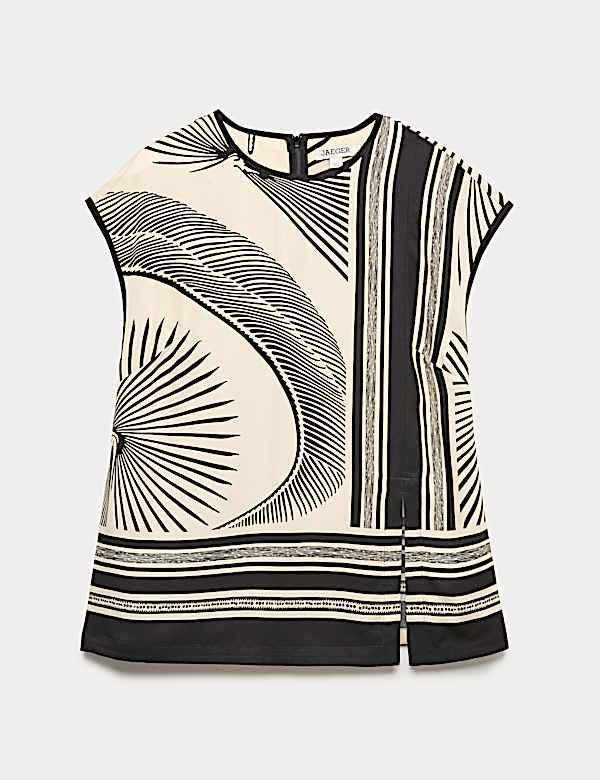 Printed Collarless Top - AU