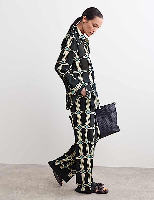 Silk Blend Geometric Shirt - CA