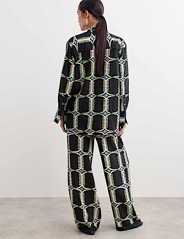 Silk Blend Geometric Shirt - CA