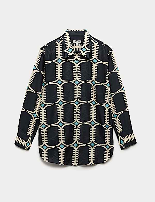 Silk Blend Geometric Shirt - CA