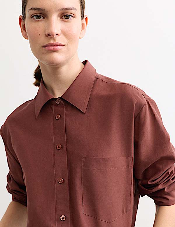 Camisa con cuello informal con seda - ES