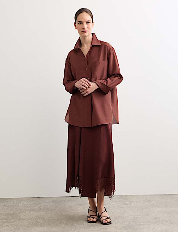 Camisa con cuello informal con seda - ES