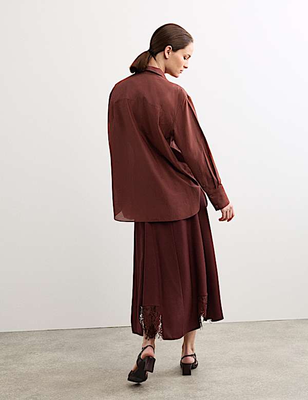 Camisa con cuello informal con seda - ES