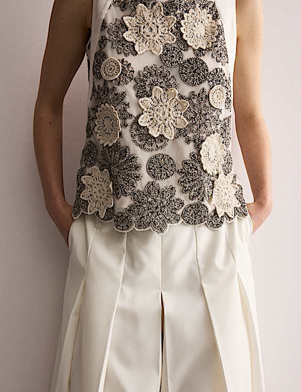 Floral Applique Vest - GR