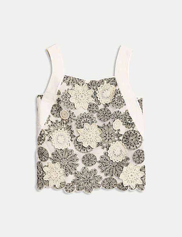 Onderhemdje met bloemappliqué - NL
