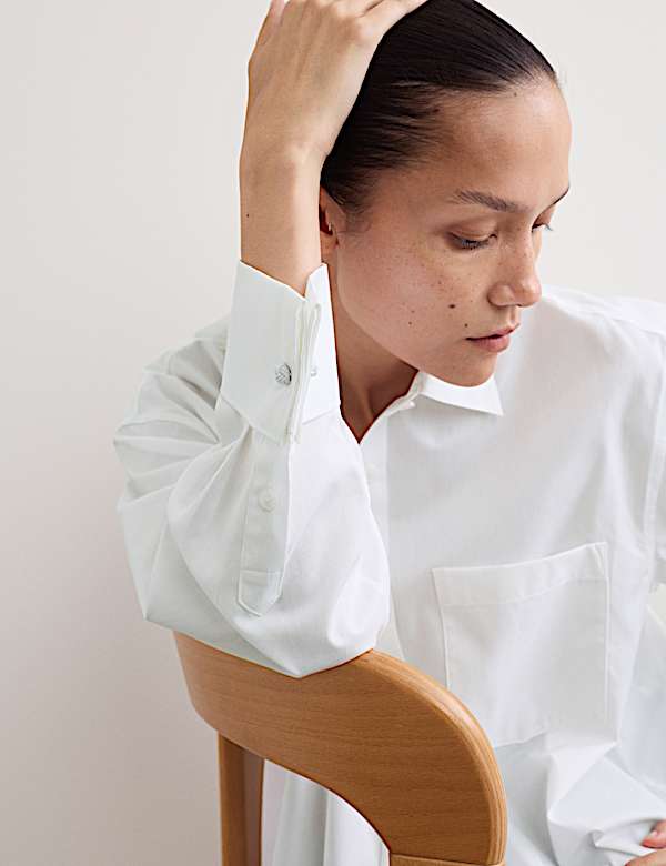 Pure Cotton Collared Double Cuff Shirt - NL