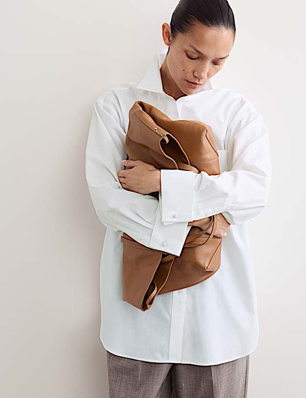 Pure Cotton Collared Double Cuff Shirt - NL